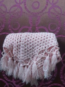 Vintage Pink Crochet Shawl