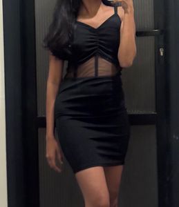 Sheer Panel Mini Dress