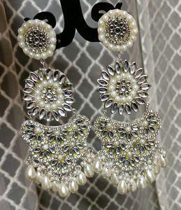 Statement Pearl &amp; Crystal Drop Earrings