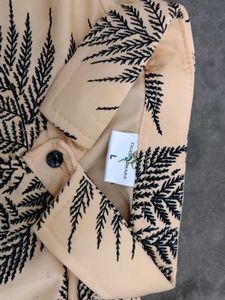 Fern Print Button-Down Shirt L size