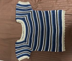 Crochet Blue Top