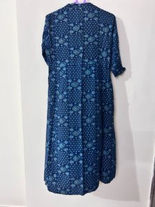 Elegant Blue Printed Kurta Dress