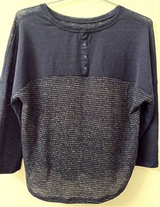 Navy Patterned Top