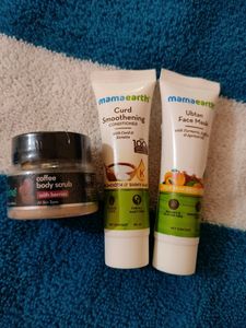 Combo Mamaearth Face Pack And Conditioner And Mcafeein Scrub