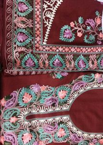 Embroidered Maroon Ethnic Suit Piece