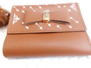 Brown Wallet with Bow Detail