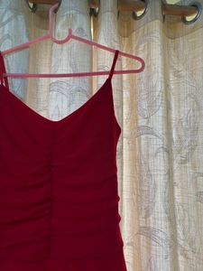 Red Asymmetrical Hem Dress