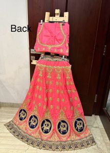 Brand New Silk  Peach Blue Lehenga Choli