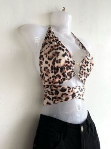 Leopard Print Halter Top