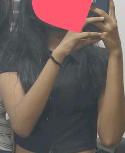 H&M Black Collared zip-through top (PRICE DROP)