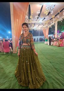 A Koti Style Lehenga In Trendy Pattern