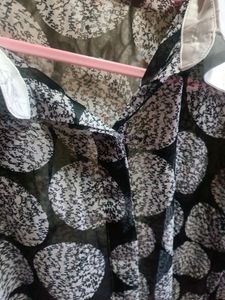 Branded Printed Black And White Shirt For Women
