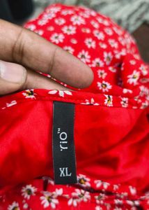 Red Floral Print Dress