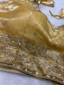 Golden Embellished Saree Blouse