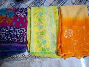 Colorful Sari Bundle - Set of 3