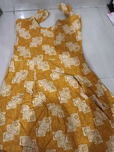 Vintage Mustard Print Dress