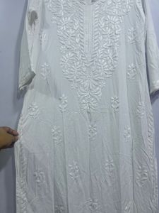 White Chikankari Embroidered Kurta