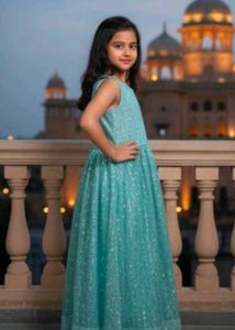 Girls' Elegant Blue Party Dress