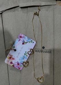 18k Gold Plated Heart Necklace &amp; Earring Set