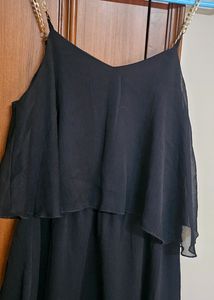 Black dress with sling bag