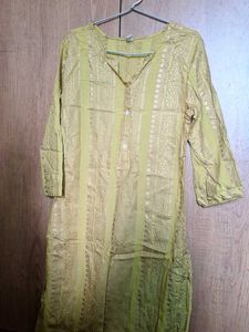 Green & Gold Print Kurti