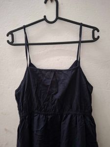 Navy Blue Button-Down Midi Dress