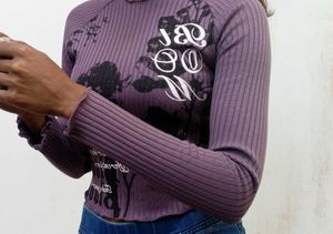 Purple Graphic Print Top