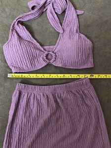Rose Plum Coord Set Top And Skirt Party