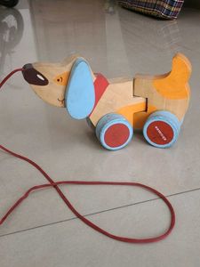 Pull Along Wooden Dog Toy