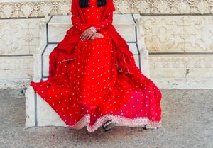 Red Anarkali!