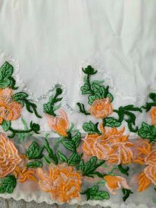 Floral Embroidered White Pants