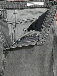 Grey Wash High-Waisted Jeans