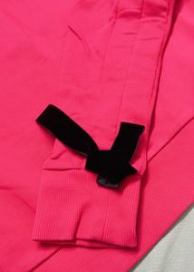 Fuschia Pink Top With bow Styled Sleeves