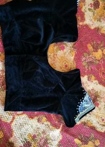 MAGGAM WORK  Black Velvet Blouse