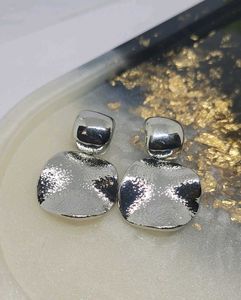 Silver Metal Shell Earrings