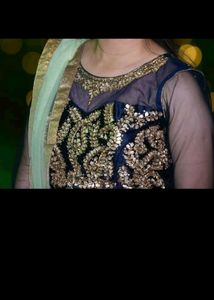 Unique mint green blue lehnga