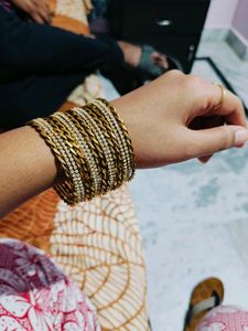 Gold Plated and American Diamond-Cut Bangles