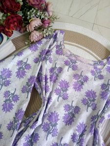 🆕 Corset Purple Floral Bell Sleeve Short Kurti