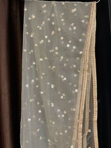 Elegant Gold Polka Dot Dupatta