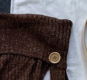 Brown Off-shoulder Knit