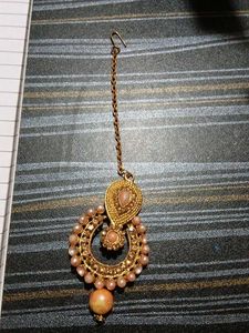 "Golden Glow Traditional Maangtika"