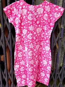 Pink Floral Print Kurti
