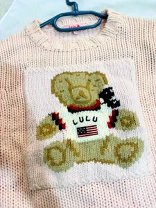 🎁Buy1 Get1 Free Pink Bear Graphic Sweater (