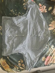 Strip Shirt with Rose Detail