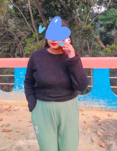 Black Floral Knit Sweater