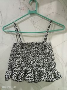 Animal Print Shirt And Crop Top