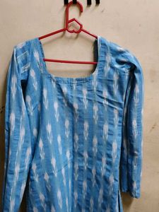 Blue Ikat Cotton Top