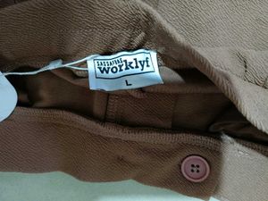 Sassafras Brown Side Stripe Trousers, L/32