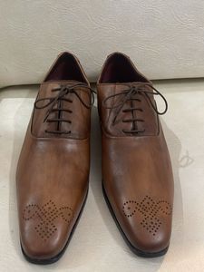 MANZ Executive Brown Leather Dress Shoes