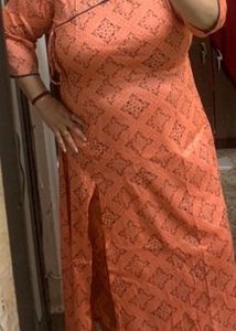 Front Slit Angrakha Kurti With Pants